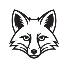 Black color fox head silhouette vector. Fox face icon. Vector illustration eps 10