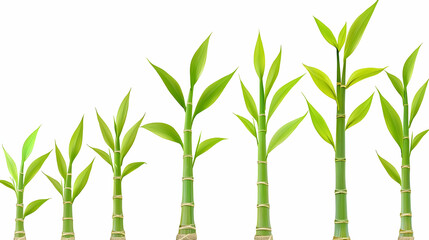 Obraz premium Growing bamboo stalks in various stages of growth