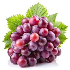 Fototapeta premium Sweet Grapes Cluster Cutout on White Background