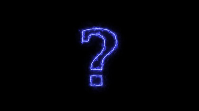 Electric Question Mark - Animated electric Effect 4K 
 