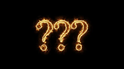 Burning Question Mark - Animated Fire Effect 4K 
3 question marks burning animation
