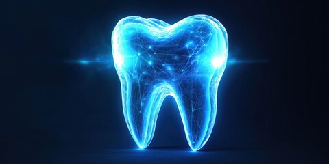 Digital tooth illustration representing dental health and technology advancements