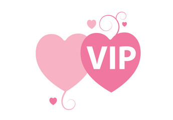 illustration of Word vip in hearts shape