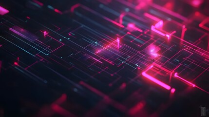 Obraz premium Abstract digital network design with vibrant glowing lines.