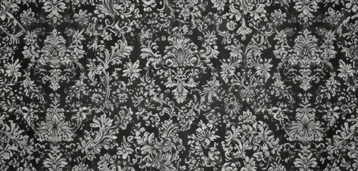 Intricate damask pattern, sophisticated black & white design, seamless repeat ,  ornate,  seamless