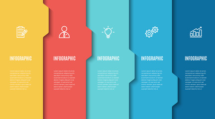 infographic template with 5 options or step