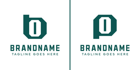 Letters BO and PO Monogram Logo Set, suitable for any business with BO OB PO OP initials