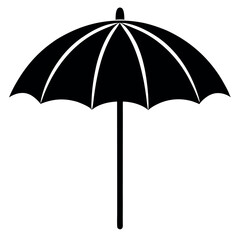   Beach umbrella silhouette vector illustration.
