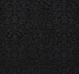 Intricate black gothic damask wallpaper; floral vines, seamless pattern, elegant, seamless, decor