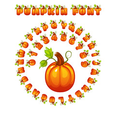 Halloween Pumpkin Alphabet Letters and numbers, perfect for holiday projects, crafting greeting cards, decorations, for invitations
