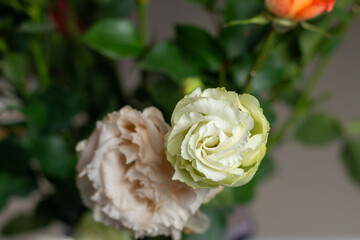 bouquet of rose on the table