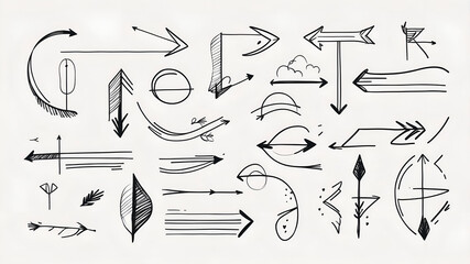 Obraz premium set of hand drawn arrows