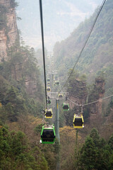 Cable Car in Zhangjiajie National Forest Park, Hunan Province, China