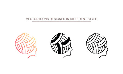 Yarn Ball icon design with white background stock illustration