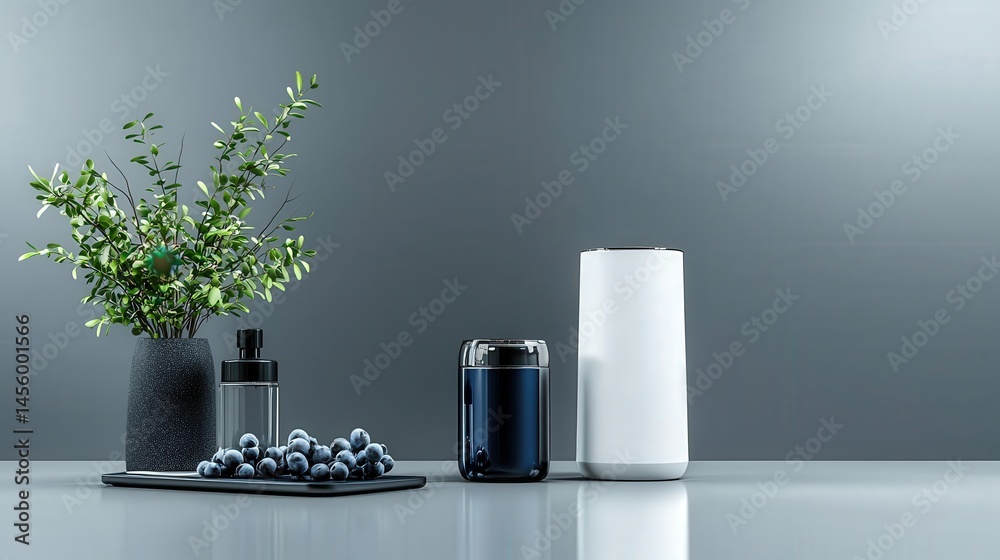 Aufkleber product launch featuring innovative home gadgets modern studio product display minimalist close-up v