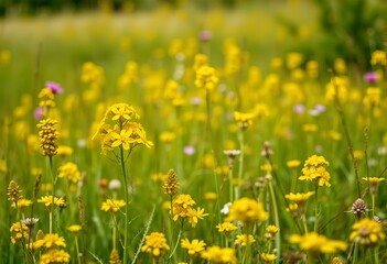 Fototapeta premium Photo Goldenrod in a wildflower meadow.
