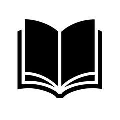 open book outline silhouette on transparent background for web and graphic design