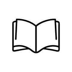 open book outline on transparent background for web and graphic design