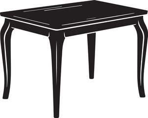 Table Silhouette Vector – Simple Black Furniture Illustration