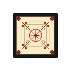 carrom board Illustration vector based drawing on white background