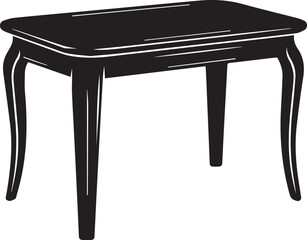 Table Silhouette Vector – Simple Black Furniture Illustration