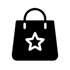 shopping bag with star shopping employee discount on transparent background for web and graphic design
