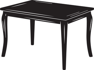 Table Silhouette Vector – Simple Black Furniture Illustration