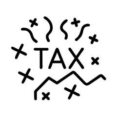 tax celebration confetti with tax on transparent background for web and graphic design