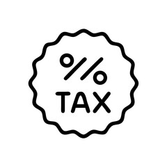 tax label with percent on transparent background for web and graphic design