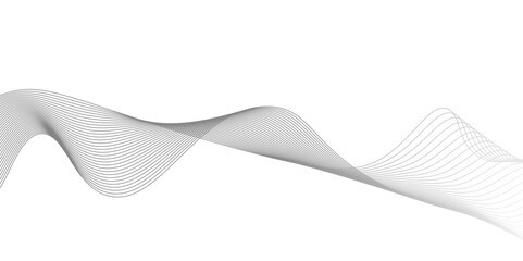 Abstract black wave banner template.science concept. Asset for banner, overlay, collage, Abstract black wave lines on white background,black wave for design brochure, website, flyer.
