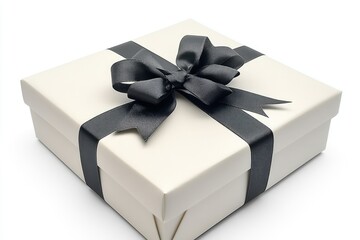 Elegant gift box with black ribbon