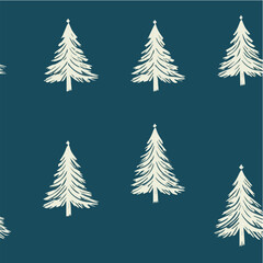 Obraz premium Vector of Christmas tree Seamless Patterns