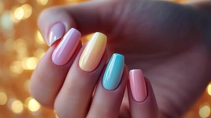 Minimalist manicure highlights with fresh colors and elegant style for hands close up in an artistic setting