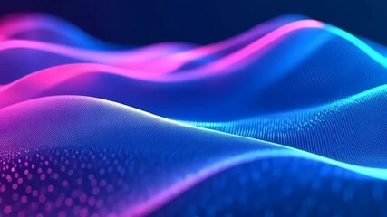 Flowing waves of electric blue to vibrant pink create an enchanting visual display in ambient light