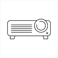 Projector icon. Projector for video, cinema and presentation. Isolated vector sign. on white background