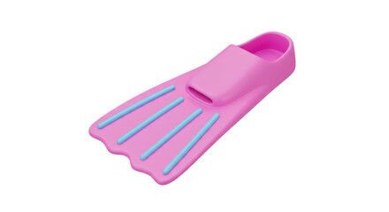 Isolated Pink Swim Fin Aquatic Gear Summer