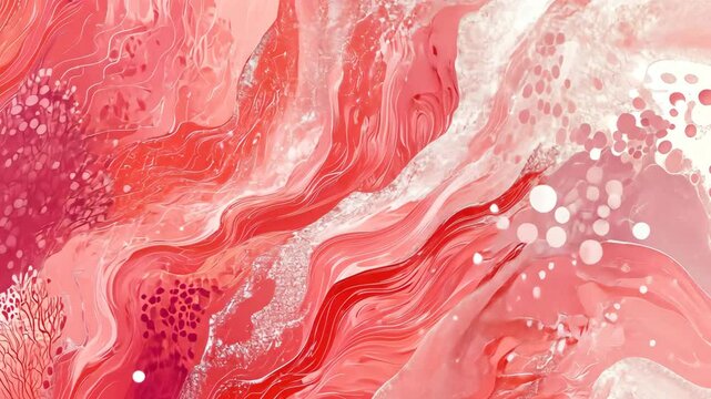 Bright pink coral texture showcases intricate design patterns inspired by marine life in vibrant ocean colors