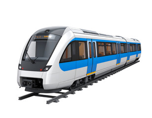 Modern Electric Train on Rails