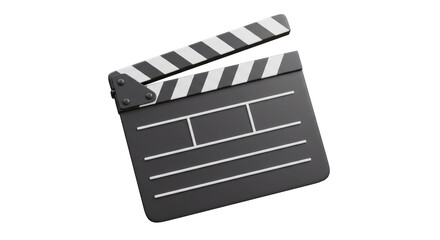 Isolated Movie Clapper Board with Black and White Stripes