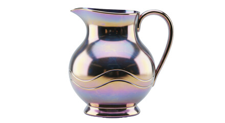 Isolated Iridescent Pitcher Jug for Serving