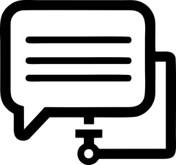Connected speech bubble with horizontal lines