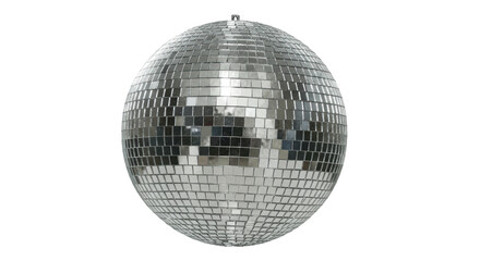Isolated Silver Disco Ball with Facets