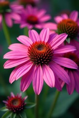 Obraz premium Close-up of vibrant pink Echinacea purpurea blossom , echinacea, purpurea