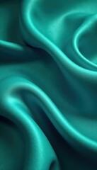 Obraz premium Abstract luxury flowing silk waves, rich deep teal tones , beauty, velvet, flowing