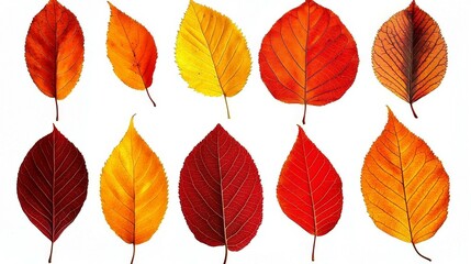 Fototapeta premium Autumn Leaves Collection - Isolated PNGs for Fall Designs (white Background)