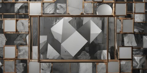 Geometric photo collage frame grid, customizable template ,  texture,  modern