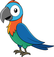 cartoon parrot on white