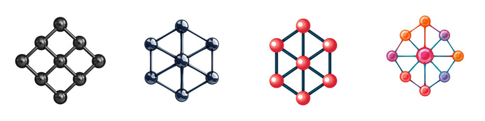 Obraz premium Molecular structures depicting chemical compounds and elements. long_title:A collection of highly detailed molecular structure diagrams showcasing