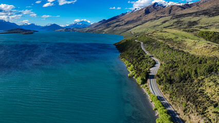 The Coastal Road, sandy beach and open sea in summer season Nature recovered Environment and Travel...