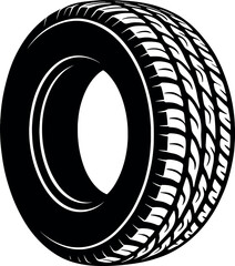 Tire vector black silhouette print design